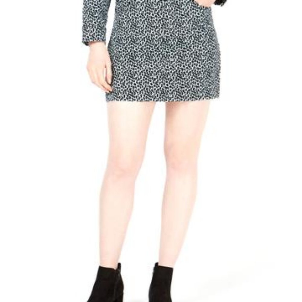 TDC Corduroy Ribbed Animal Print Mini Skirt Sz M